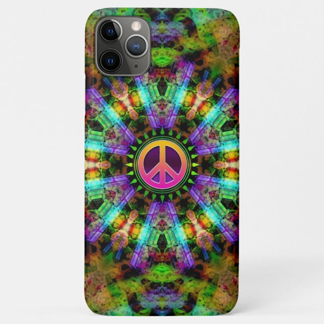 Groovy Peace Sign Rainbow Joy iPhone 5 Case (Back)