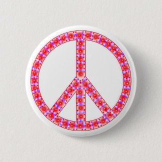 Groovy Peace Sign With Spots 2 Inch Round Button