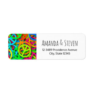 Groovy Peace Signs Rainbow Pattern
