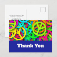 Groovy Peace Signs Rainbow Pattern