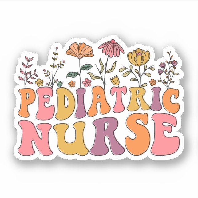 Groovy Pediatric Nurse RN Wildflowers PEDS Nurse (Front)