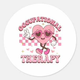 Groovy Pediatric Occupational Therapy Ot Valentine Classic Round Sticker