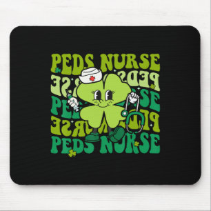 Groovy Peds Nurse Funny St Patricks Day Pediatric Mouse Pad