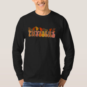 Groovy Physical Therapy Vintage Fall Leaves Autumn T-Shirt