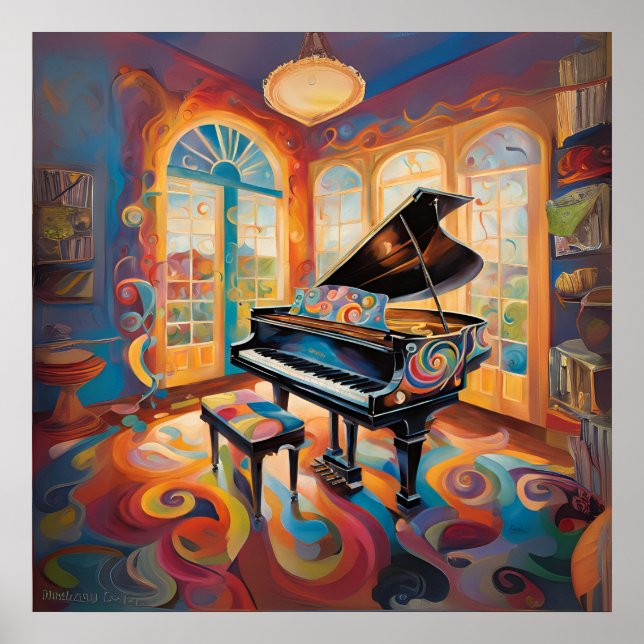 Groovy Piano Vibes Poster (Front)