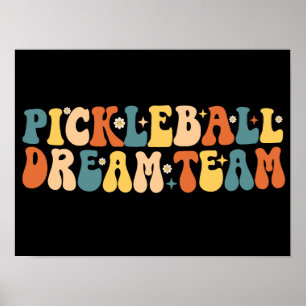 Groovy Pickleball Dream Team Poster