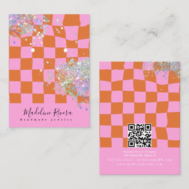 Groovy Pink Earring Display Card (Front/Back)