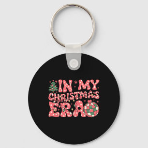 Groovy Pink In My Christmas Era Merry And Bright W Keychain