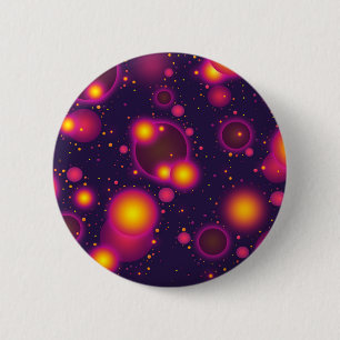 Groovy Pink Purple and Yellow Glowing Bubbles 2 Inch Round Button