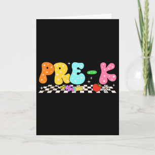 Groovy Pre-k Ck To School First Day Of School Boy  Card