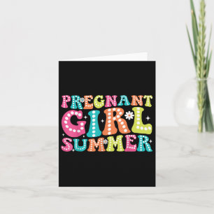 Groovy Pregnancy Reveal Pregnant Girl Summer Baby Card