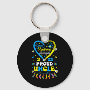 Groovy Proud Down Syndrome Uncle Awareness Matchin Keychain