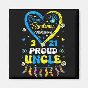 Groovy Proud Down Syndrome Uncle Awareness Matchin Magnet