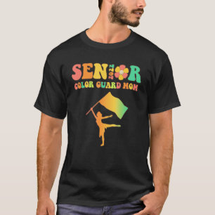 Groovy Proud Mom of a Color Guard Senior 2022 T-Shirt