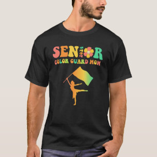 Groovy Proud Mom of a Color Guard Senior 2024 1 T-Shirt
