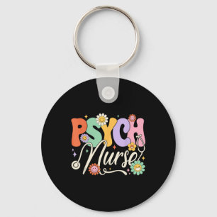 Groovy Psych Nurse Psych Nurse Mental Health Aware Keychain