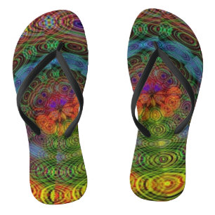 Groovy psychedelic flip flops