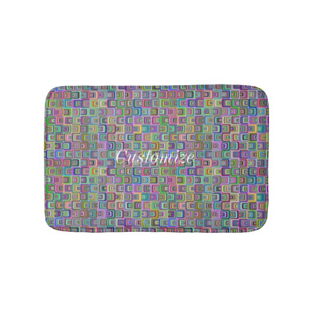 Groovy psychedelic hippie-style Thunder_Cove Bath Mat (Front)