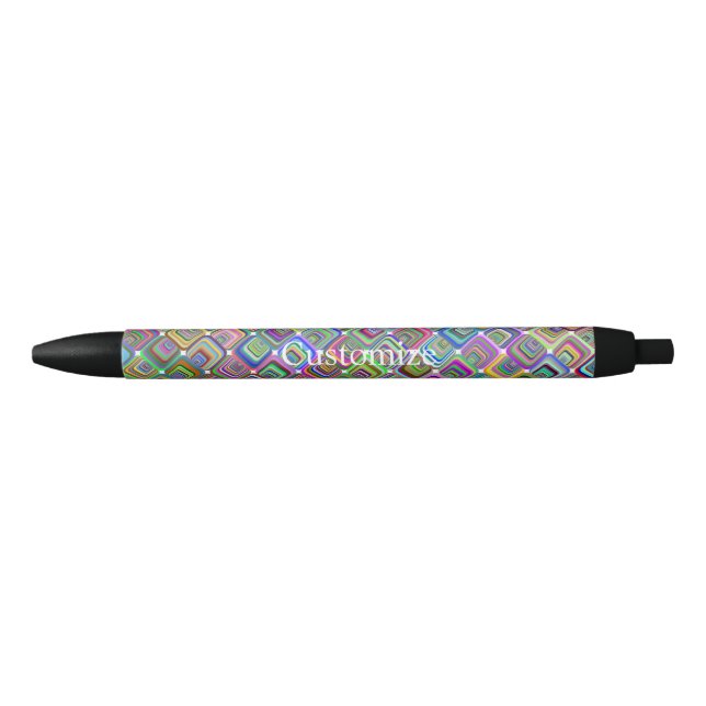Groovy psychedelic hippie-style Thunder_Cove  Black Ink Pen (Front)
