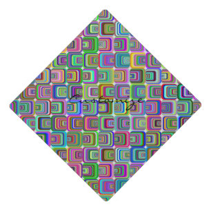 Groovy psychedelic hippie-style Thunder_Cove Graduation Cap Topper