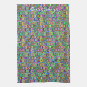 Groovy psychedelic hippie-style Thunder_Cove  Kitchen Towel