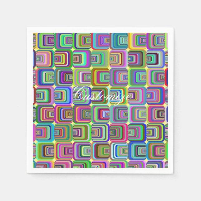 Groovy psychedelic hippie-style Thunder_Cove Napkin (Front)