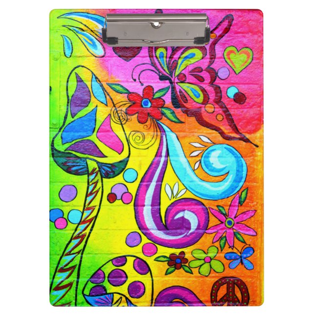 groovy psychedelic magic mushroom clipboard (Front)