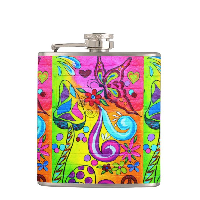 groovy psychedelic magic mushroom flask (Front)