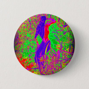 groovy psychedelic purple hippie mermaid 2 inch round button