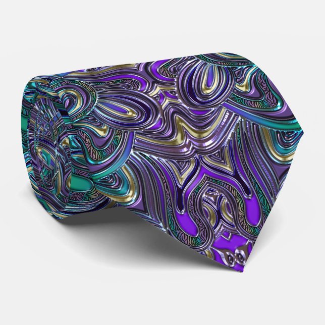 Groovy Psychedelic Purple Mandala Tie (Rolled)