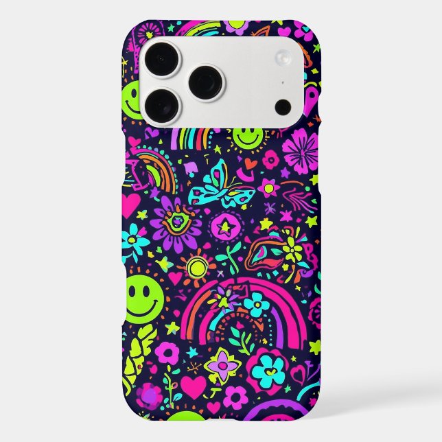 Groovy Psychedelic Smiley Face iPhone Case - 70s (Back)