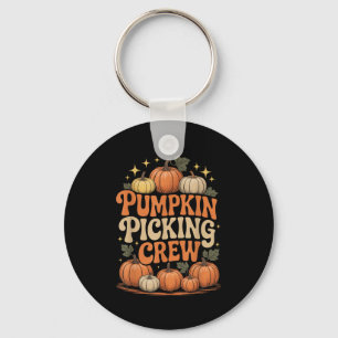 Groovy Pumpkin Cking Crew Matching Family Autumn F Keychain