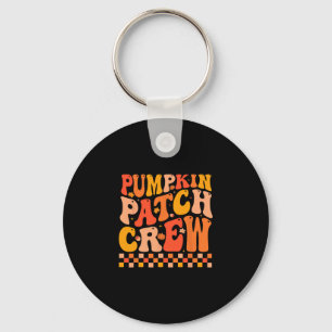 Groovy Pumpkin Patch Crew Fall Vibes Autumn Thanks Keychain
