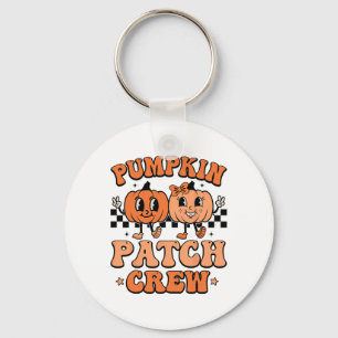 Groovy Pumpkin Patch Crew Squad Thanksgiving Fall Keychain