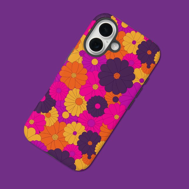 Groovy Purple and Pink Hippie Flower Power Case-Mate iPhone Case (Creator Uploaded)