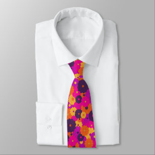 Groovy Purple and Pink Hippie Flower Power Tie