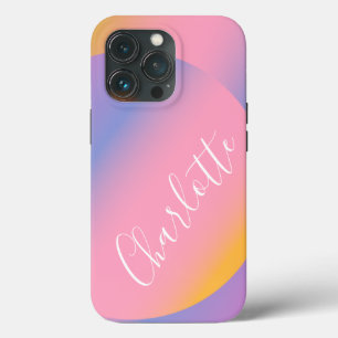 Groovy Purple Gradient   Personalized Script Name  iPhone 13 Pro Case