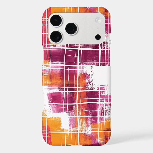Groovy Purple Orange Plaid Stripes   (Back)