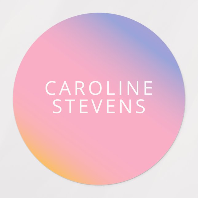 Groovy Purple Pastel Gradient | Personalized Name  (Design 1)