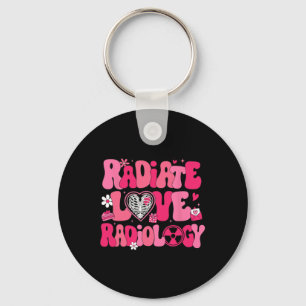 Groovy Radiate Love Radiology X-ray Technician Val Keychain