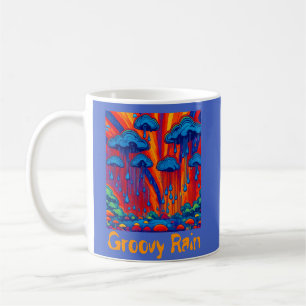Groovy Rain Retro Style Coffee Mug