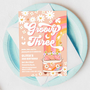 Groovy Rainbow Birthday Invitation