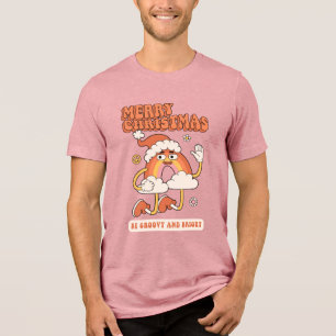 Groovy Rainbow Christmas - Be Bright and Merry Tri-Blend Shirt