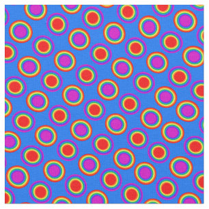 Groovy Rainbow of Concentric Circles Fabric