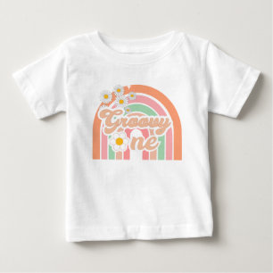 groovy rainbow one first birthday baby T-Shirt