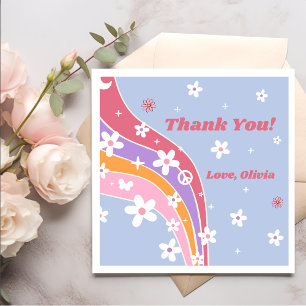 Groovy Rainbow Retro Birthday Party  Napkins