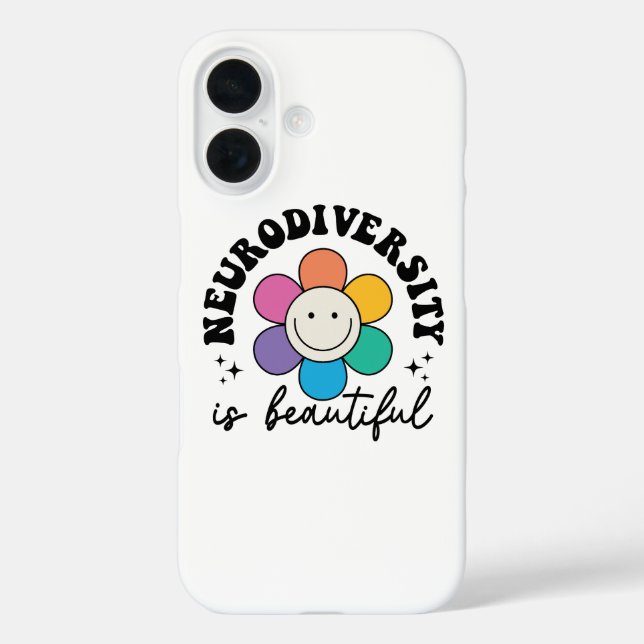 Groovy Rainbow Smiley Flower Neurodiversity Case-Mate iPhone Case (Back)