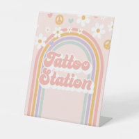 Groovy Rainbow Tattoo Station Birthday Sign