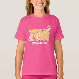 groovy rainbow ten is a vibe 60's retro daisy cool T-Shirt