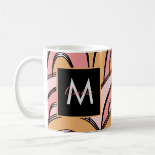 Groovy Rainbows Pattern Orange Pink    Coffee Mug